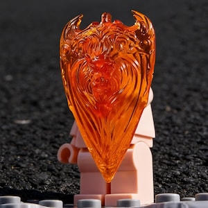 Fantasy Translucent Orange Flame Sword & Shield Set Weapon Accessory Fits Minifigures MOC Parts Minifigure Not Included (138字符)