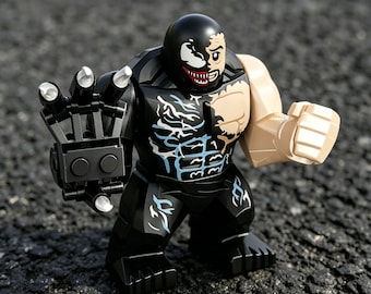 Venom Adult ABS Action Figure: Glow Blue Symbiote Texture, 360 Printed, Detachable Cannon Arm – for Collectors & Fans