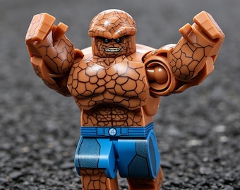 Marvel The Thing Adult Action Figure: Orange-Brown Rock Texture, 360 Cracked Matte ABS Plastic, Collectible Display