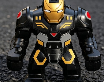 Iron Man Mark 85 Adult Action Figure, Black-Gold-Red Metallic Full-Print Plastic Collectible with Matte/Gloss Finish