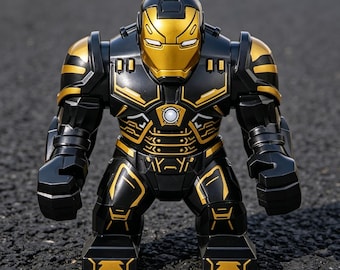 Marvel Avengers Iron Man Hulkbuster Action Figure, Black Matte Plastic with Gold Metallic Print, Display Collectible