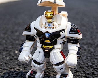 Figura en miniatura MOC de Iron Man Mark XLVIII, compatible con Marvel Super Hero, bloques de construcción, perfectos para la decoración de escritorios, ensamblados a mano.