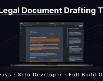 AI Legal Document Drafting Tool SaaS — NDA Generator, Claude API, Law Firm Plans, Jurisdiction Aware, 30 Days
