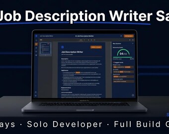 AI Job Description Writer SaaS Build Guide — Bias Scanner, Multi-Platform, Agency Plans, HR Tool, Launch 30 Days