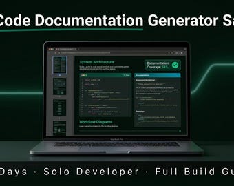 Guida alla creazione di SaaS per la generazione di documentazione del codice AI: API GitHub, parser AST, aggiornamenti automatici, piani per team, lancio entro 30 giorni.