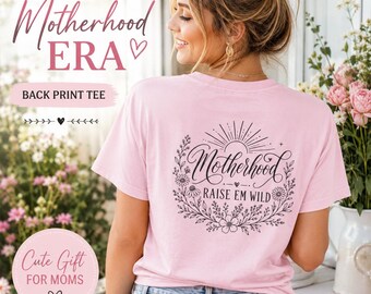 Women's Boho Motherhood Tee Shirt, Raise Em Wild Graphic Shirt