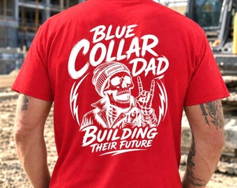 Thank You Gift for Blue Collar Dads, Casual Graphic Tee Shirt