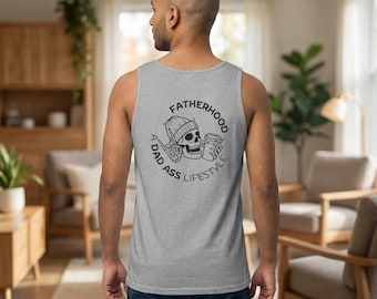 Camiseta sin mangas con calavera de padre y café / Un estilo de vida de papá