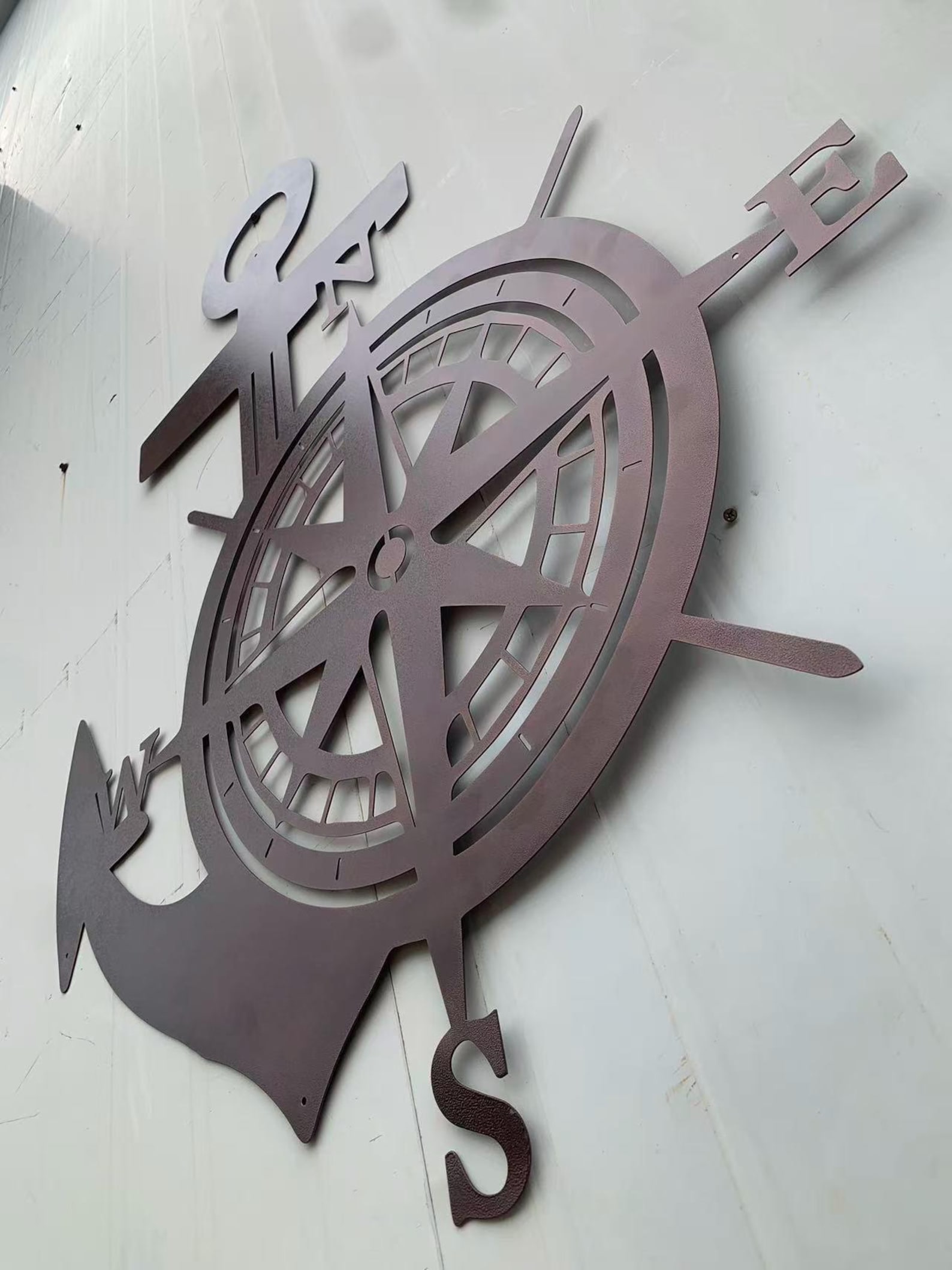 Nautical Anchor Compass Metal Wall Art, Coastal Decor & Sailors Gift - Etsy