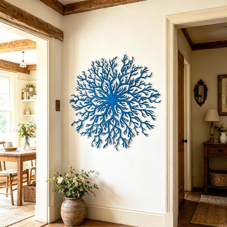 Round Tree Branch Metal Wall Art, Modern Abstract Branch Iron Decor ...