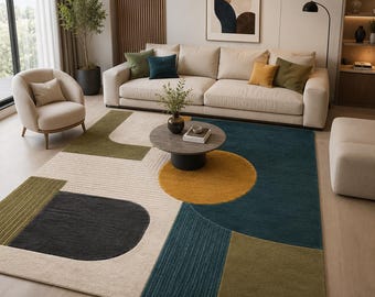 abr hand made craft woolen rug .living room and custom area rug. Contemporary Geometric Carpet, Handmade Wool Living Room Rug, Custom Size