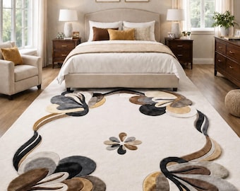 Hand Tufted Wool Rug – Modern Abstract Living Room Area Hallway Runner