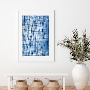 Crosshatch Textile Print, Hand Dyed, Natural Indigo, Shibori, Tie Dye, Peaceful, Relaxation, Abstract, Minimalist, Made with Love