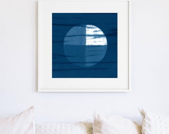 Wheel Textile Print, Hand Dyed, Natural Indigo, Shibori, Tie Dye, Peaceful, Relaxation, Abstract, Minimalist, Made with Love