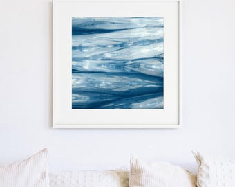 Water, Fine Art Print, Natural Indigo, Textile, Shibori, Hand dyed, Tie Dye, Peaceful, Relaxation, Abstract, Minimalist, Modern