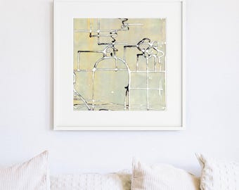 Elevation, Fine Art Print, Abstract, Minimalist, Modern, Neutral Home Decor, Contemporary Gray Canvas