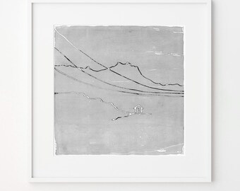 Mountain Home, Fine Art Print, Abstract, Minimalist, Modern, Neutral Home Decor, Contemporary Gray Canvas