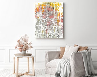 Connected, Fine Art Print, Bright Contemporary Painting, Abstract, Minimalist, Modern Home Decor, Contemporary Canvas