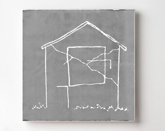 House Deconstructed, Fine Art Print, Abstract, Minimalist, Modern, Neutral Home Decor, Contemporary Gray Canvas