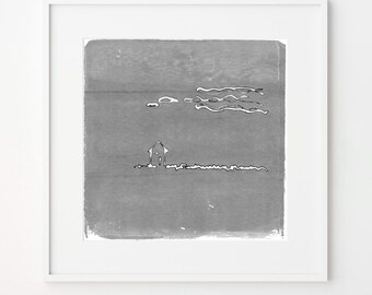 Plains House, Fine Art Print, Abstract, Minimalist, Modern, Neutral Home Decor, Contemporary Gray Canvas