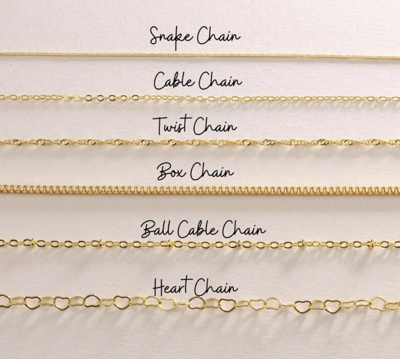 Collection of 17 delicate 18K gold plated and silver necklace chains for dainty pendants, showcasing minimalist styles.