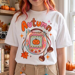 Autumn PNG, Tamagotchi PNG, Cute Fall Virtual Pet Graphic, Y2K Kawaii Pumpkin Pixel Design, Retro Digital Download