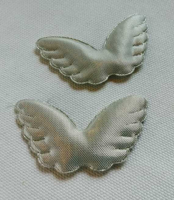 Silver Puffy Angel Wings 