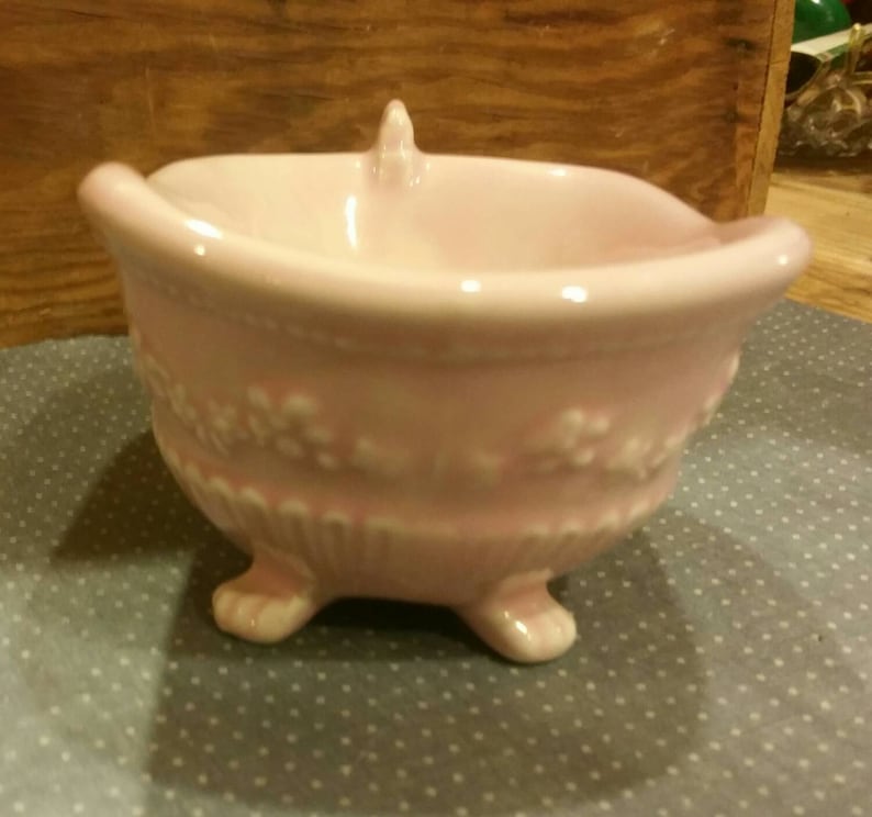 Vintage Pink Bathtub soap dish / Bathroom decor / Miniature / Etsy