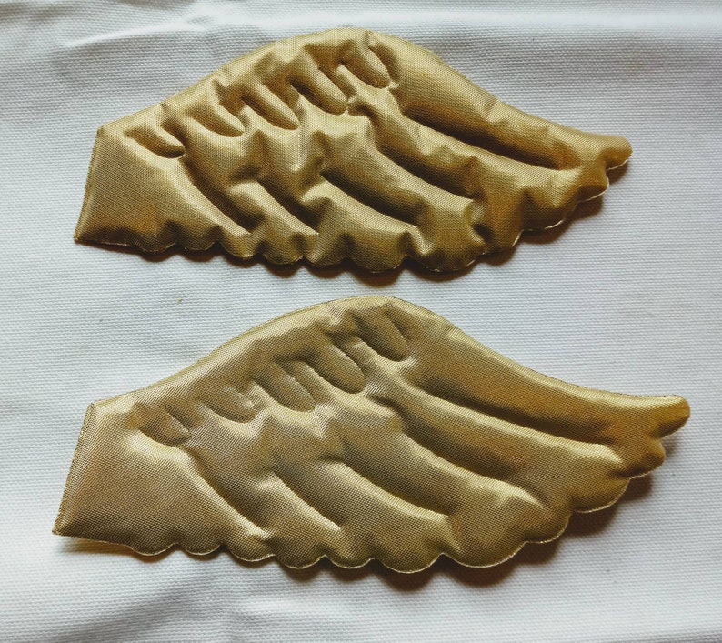 2 gold angel wings / Sewing Supplies / Craft/ angel / puffy Etsy