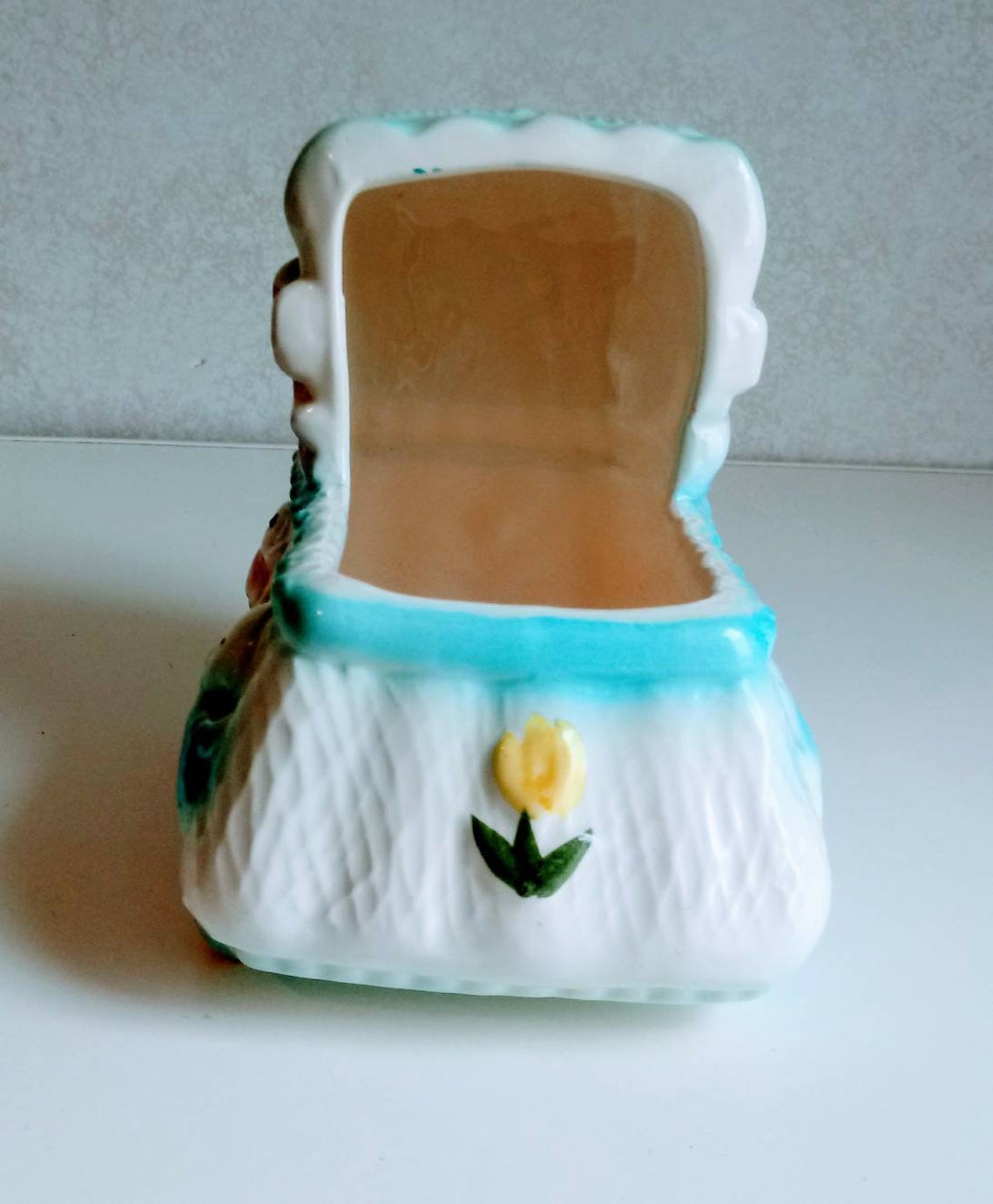 Vintage Baby Cradle Planter Figurine / Vintage Nursery Decor / Etsy