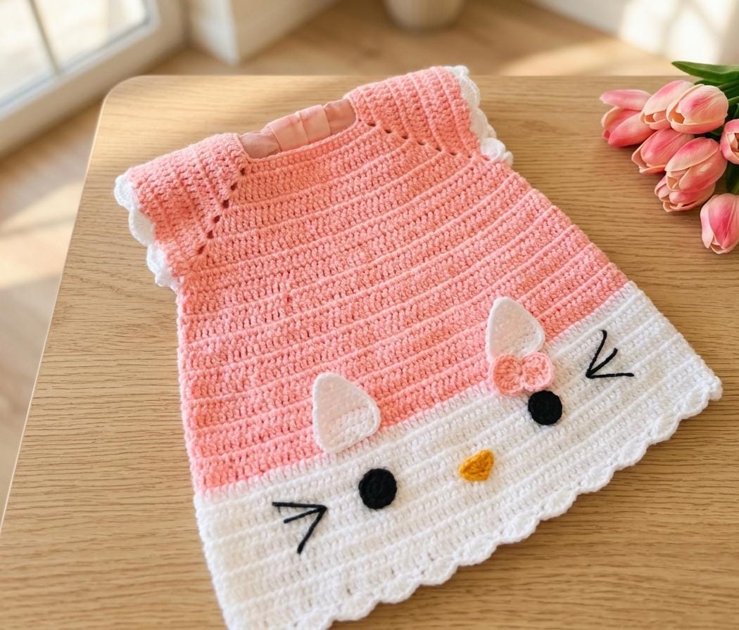 hello kitty crochet dress How to crochet frock for 1 to 1.5 year old baby| hello kitty frock | Part-  1| Woolen Tutorial # 11