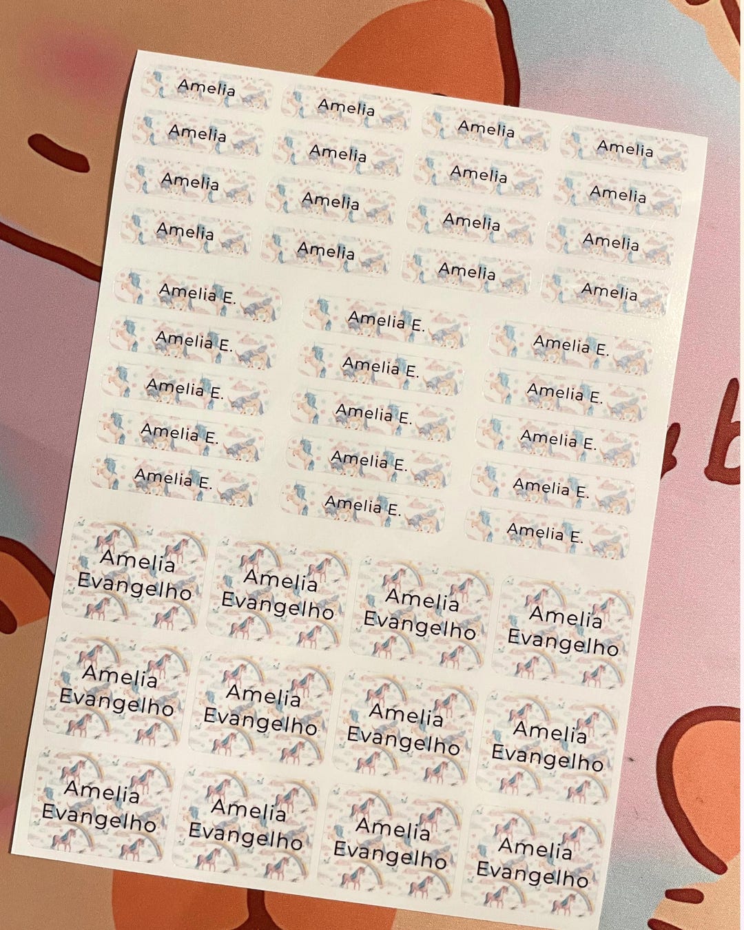 Custom Pattern Name Stickers | Theme Kids School Labels | Waterproof ...