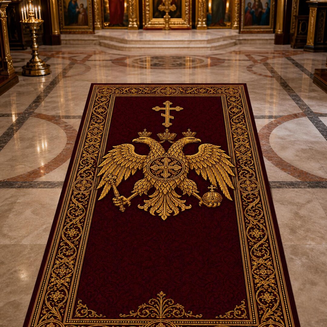 Orthodox Rug Orthodox Christian Prayer Rug, Double Headed Eagle Kneeling Mat ...