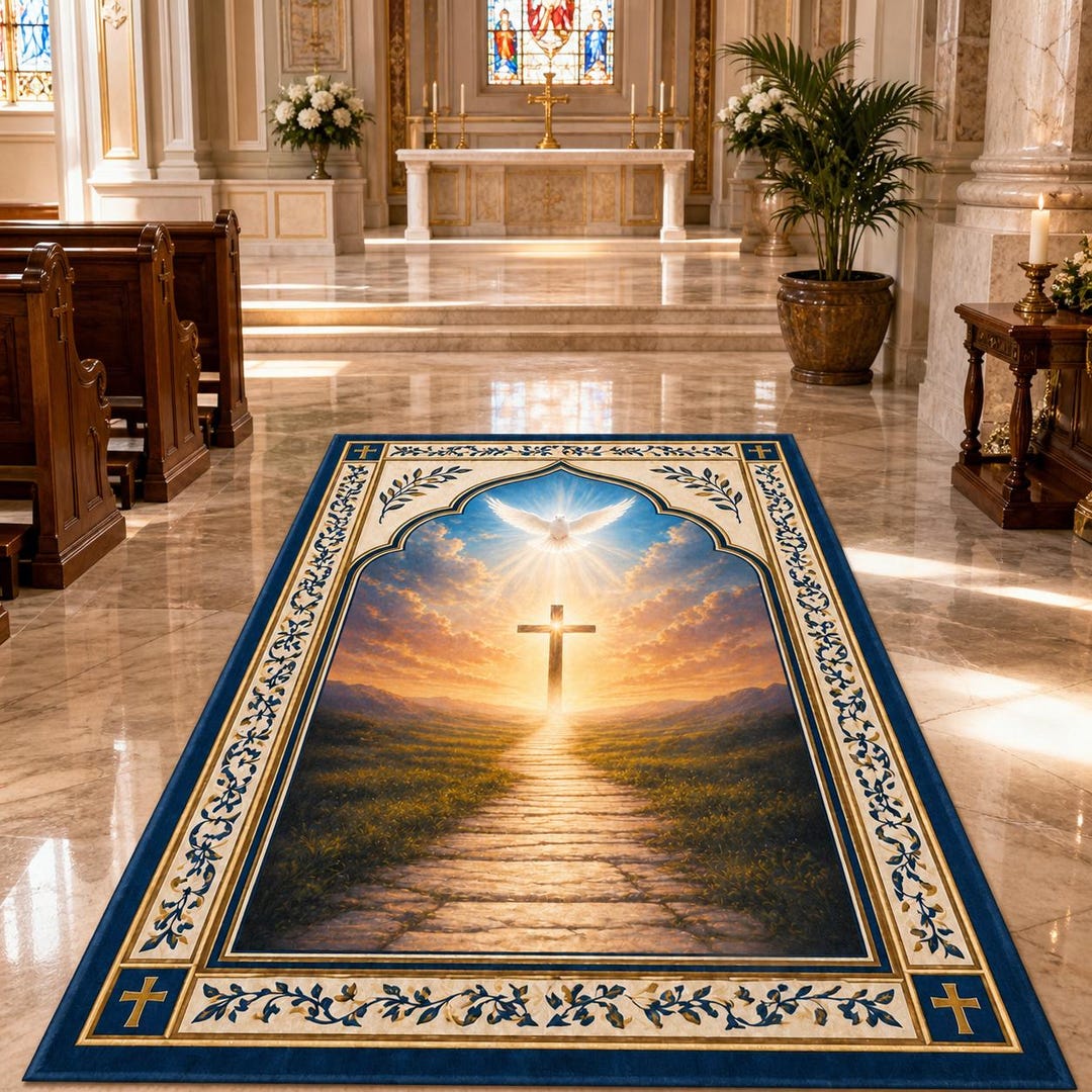 Christian Prayer Mat, Holy Spirit Kneeling Pad, Cross War Room Decor ...