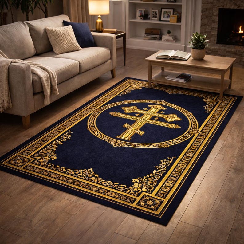 Church Rug Orthodox Cross Christian Prayer Rug, Byzantine Christian Rug, Orthodox ...