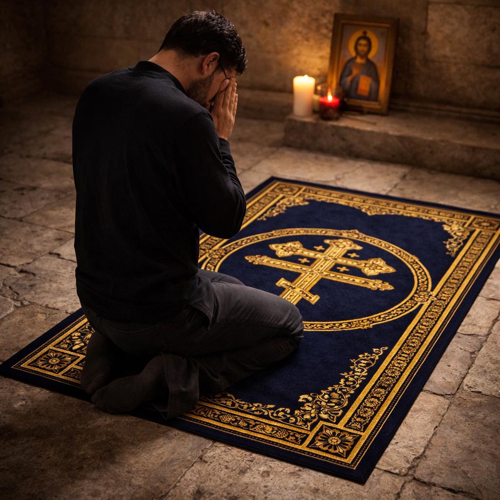 Pulpit Rug Orthodox Cross Christian Prayer Rug, Byzantine Christian Rug, Orthodox ...