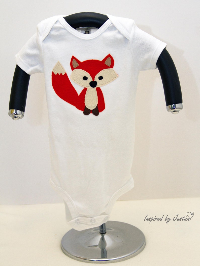 animal clothing baby outfit foxy baby #19FON05 woodland nursery Fox Bodysuit