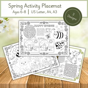 3 jogos americanos com atividades de primavera para crianças (6 a 8 anos) | Pacote de folhas de atividades de primavera em PDF para imprimir