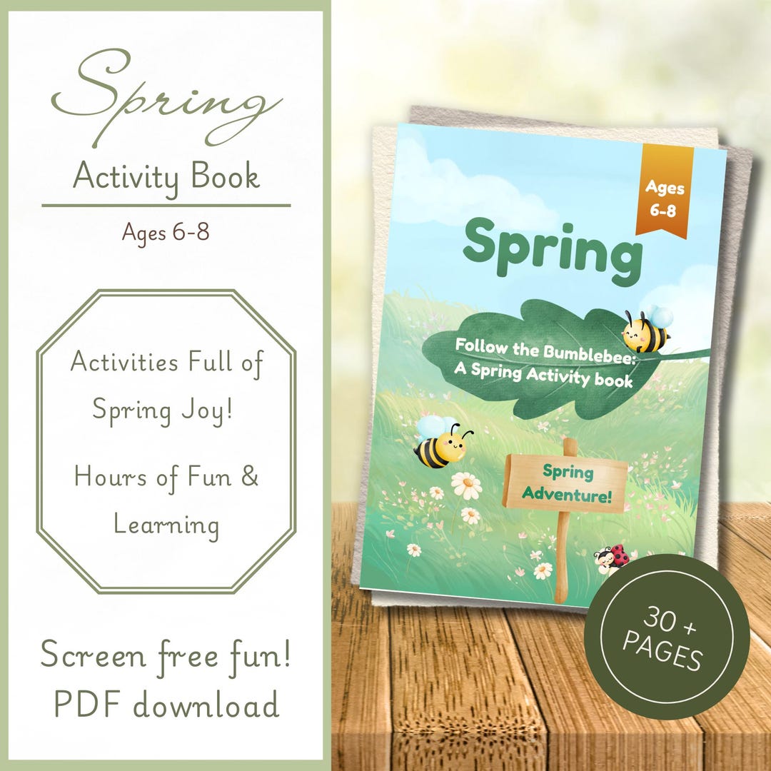 Spring Notebook Kids Spring Activity Book for Kids 6-8 | Spring Learning & Fun | Printable ...