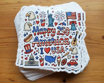 USA 250th Anniversary Sticker, 1776–2026 America Semiquincentennial Decal Sticker, Patriotic Eagle Flag Sticker, 4th of July Gifts