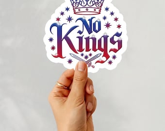 No Kings In America March Sticker, Resist Sticker, Leftist Stickers, Laptop Sticker, Water Bottle Sticker, Car Bumper Decal