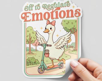 Autocollant/aimant de voiture pour réguler les émotions, cadeau de thérapeute SEL de conseiller en santé mentale d'oie drôle, cadeau de conseiller SEL