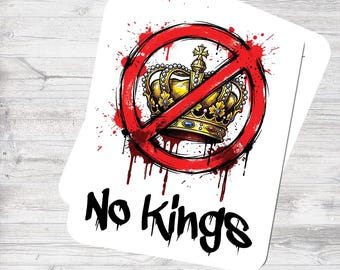 No Kings In America March Sticker, Resist Sticker, Leftist Stickers, Laptop Sticker, Water Bottle Sticker, Car Bumper Decal