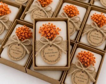 Mini savons végétaliens personnalisés, cadeaux de douche nuptiale, idée cadeau d'invité de mariage, cadeaux de baby shower, cadeaux de baptême, cadeaux personnalisés,