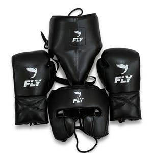 Custom Leather Boxing Set Sparring Gear Bundle Men's Training Kit Headgear Groin Guard & Gloves