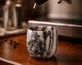 Marble Espresso Cup, Handmade Stone Coffee Cup, Natural Marble Coffee Mug, Small Espresso Cup, Luxury Coffee Lover Gift,  Marble Coffee Cup