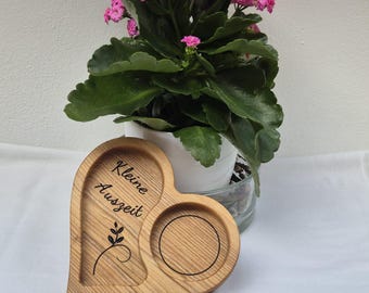 Geschenk für Mama - Herz Untersetzer aus Holz - Muttertagsgeschenk - Nachhaltige Deko Küche - Eschenholz handgemacht, Geschenkidee