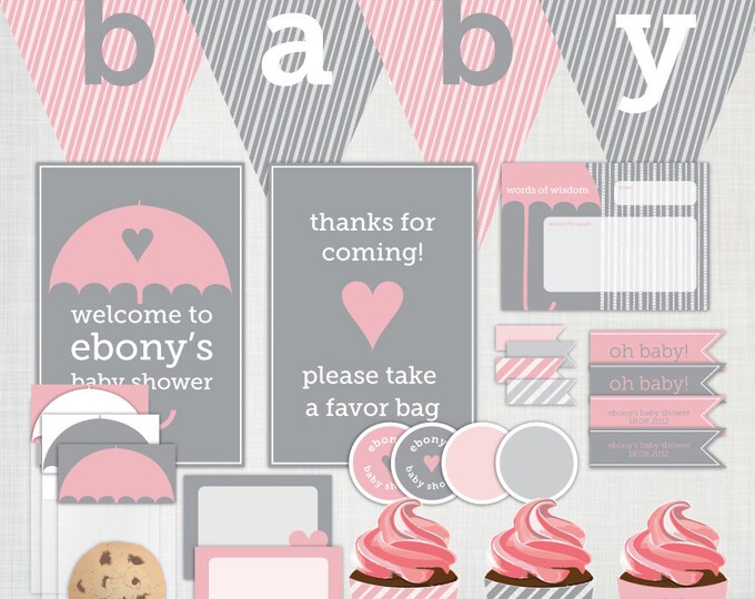 Printable DIY Baby Shower Party Decoration Pack Featuring - Etsy