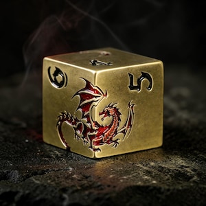 Draktärningar dnd-set, brons-guld metall dnd tärningar med vassa kanter 7-delars tärningsset, d och d tärningsset TTRPG Dungeons & Dragons present