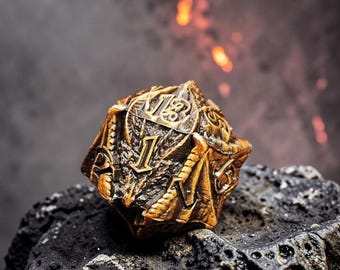 Set di dadi D&D drago, dadi D&D in metallo con bordo affilato, poliedrici, set di dadi D&D TTRPG Dungeons & Dragons regalo